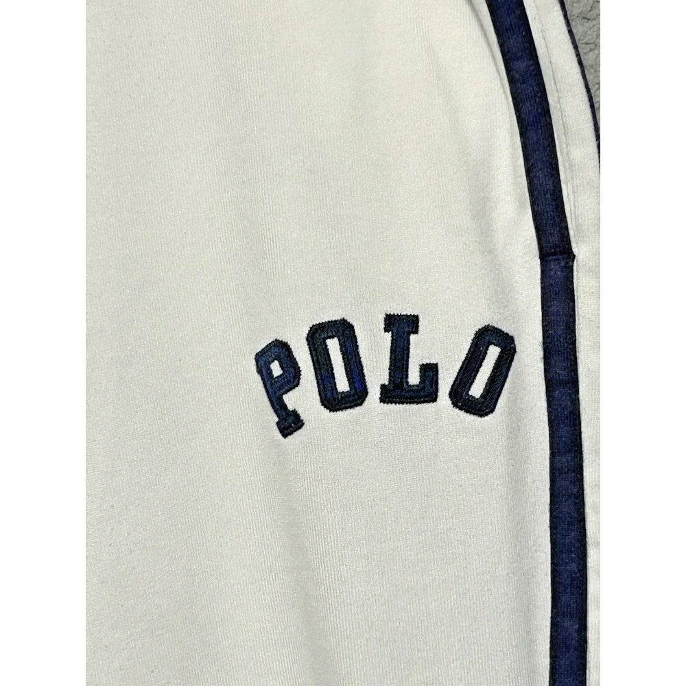 Vintage Polo Ralph‎ Lauren Mens Large Baggy 37X26 White Navy Stripe Sweatpants
